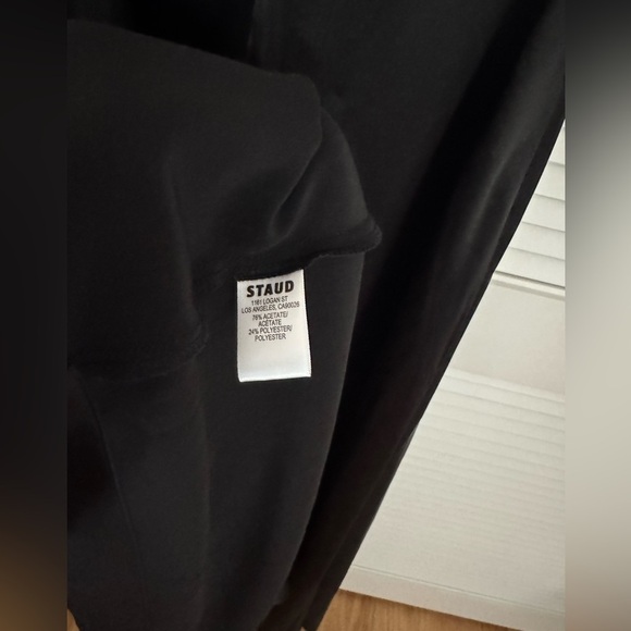 New STAUD Millie Satin Belted Maxi Shirt Dress Black Sz 2 MSRP $495 - Picture 10 of 10